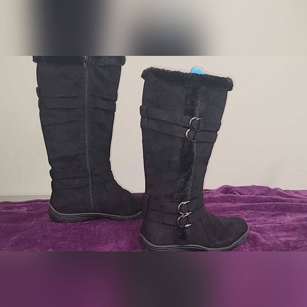 Women's Hot Cakes Buffy Black Boots, Size 9M